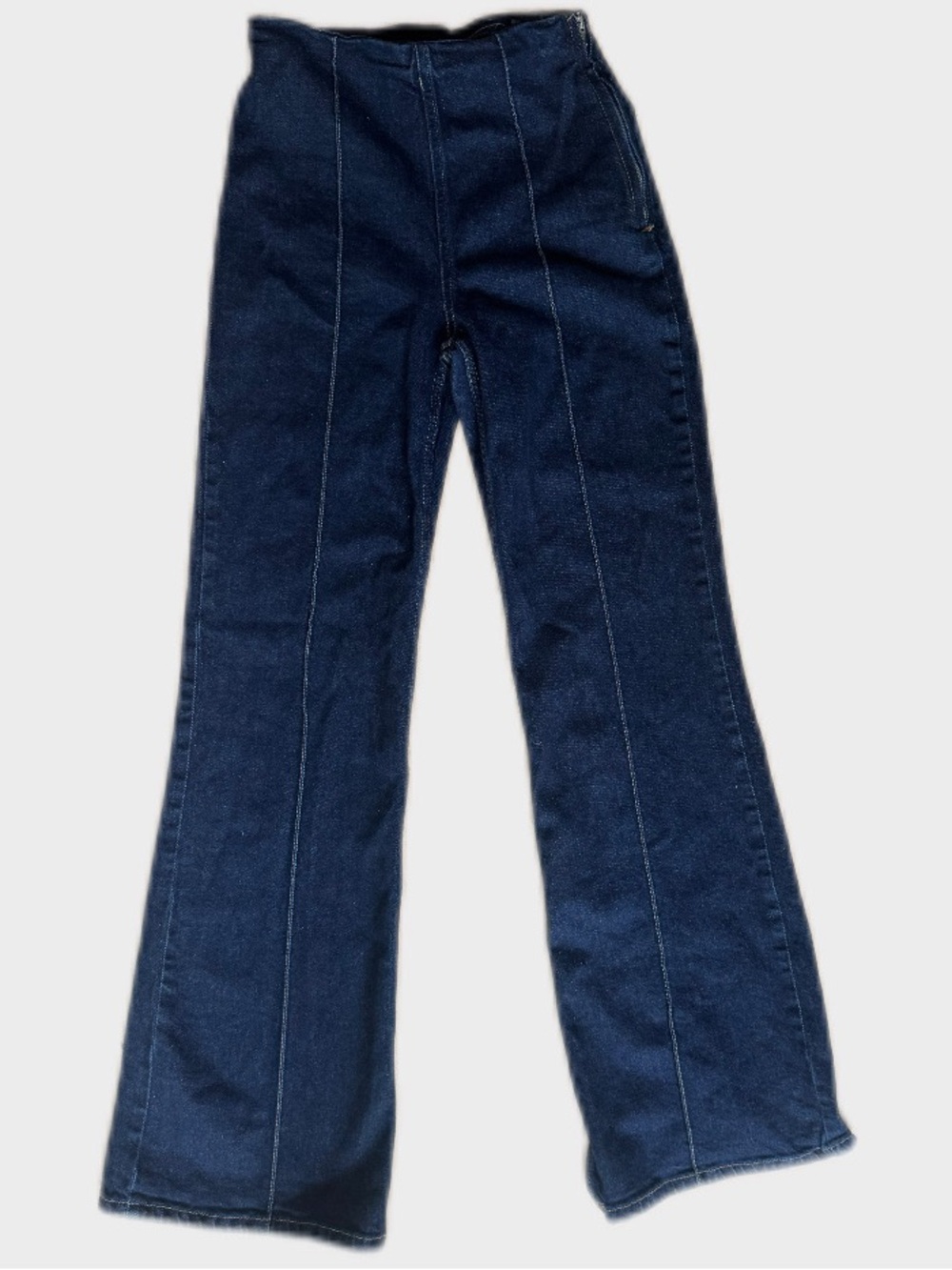 Zara Women's Dark Blue High-Waist Flare Jeans